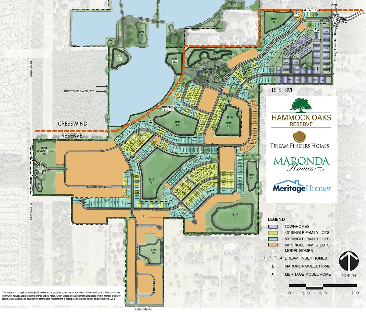 Community Site Plan for Hammock Oaks Reserve in Lady Lake, FL
